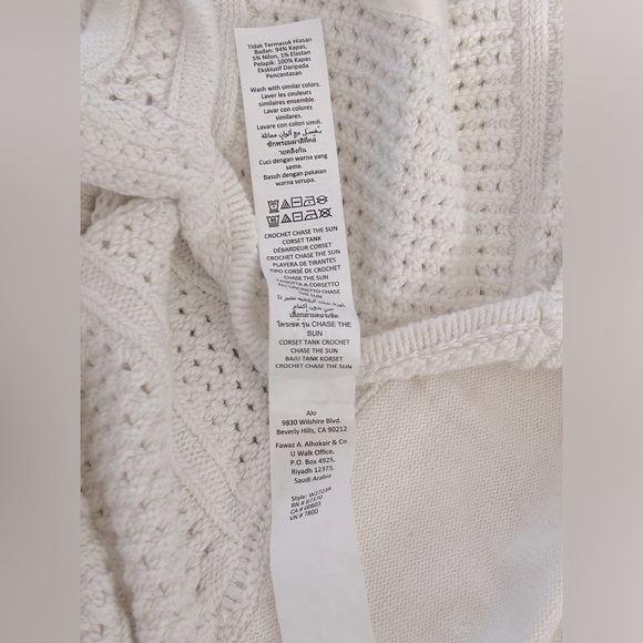 Alo Yoga Open-Knit Chase The Sun Corset Tank XS - Picture 6 of 9